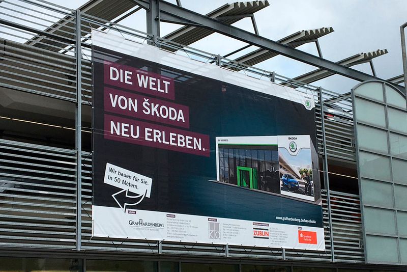 Seit Mai 2017 liefen die Bauarbeiten am neuen Skoda-Autohaus. (Bild: Hardenberg-Gruppe)