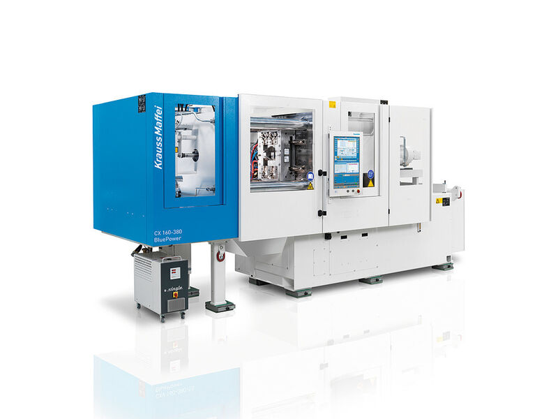 A range of small and medium-sized injection moulding machines that illustrated how intelligent plasticising, control and automation solutions can improve productivity were showcased at Krauss-Maffei's booth at Fakuma 2015. (Source: MHFotodesign)