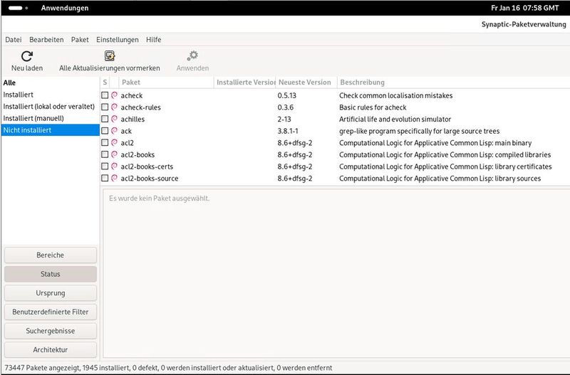 Hinzufügen von weiteren Paketen zu Tails. (Bild: Joos)