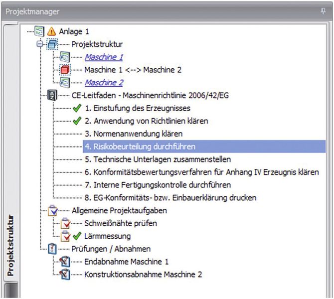 Der Safexpert Projektmanager bietet eine vollständige Übersicht aller offenen und erledigten Punkte und Aufgaben.  (Bild: IBF)