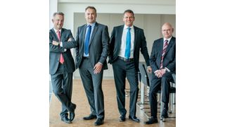 Operative Geschäftsleitung der Westfalen Gruppe (v.l.): Lutz Markowic (Ltr. Gase Ausland), Andre Stracke (neuer Ltr. Tankstellen), Holger Laugisch (neuer Ltr. Energieversorgung) und Thomas Beinlich (neuer Ltr. Gase Inland). (Bild: Westfalen)