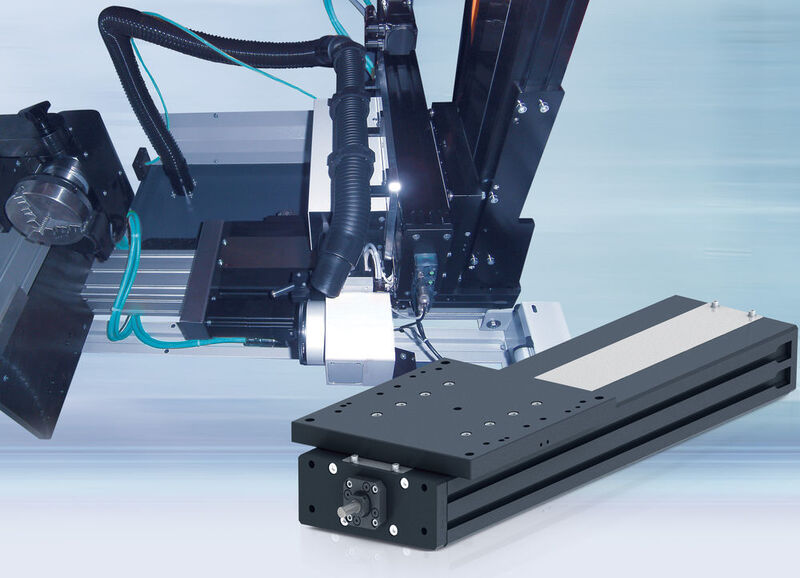 Zu den Beispielen für lineartechnsiche Systemlösungen von Rodriguze zähen eine individuell konzipierte Linearachse für eine Laserbeschriftungsanlage und ein Schweißgestell für die Druckindustrie.  (Rodriguez)