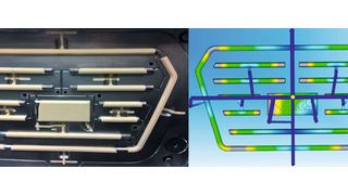 Comparison between real moulding and FLEXflow simulation. Flow balancing predictivity matches reality perfectly. (HRS Flow)