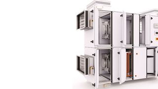 Die Baureihe „Hygcond“ steht für modular aufgebaute Klimageräte mit allen lufttechnischen Funktionen. Das System ist in 18 verschiedenen Baugrößen bis zu einer Luftmenge von 100.000 Kubikmeter pro Stunde lieferbar. (BerlinerLuft. Technik GmbH)
