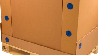 Thimm Connect ist ein Verschlusssystem aus Kunststoff, das mehrere flache
Komponenten wie Wellpappen, Furnier- oder Stegplatten miteinander verbindet. (Thimm)