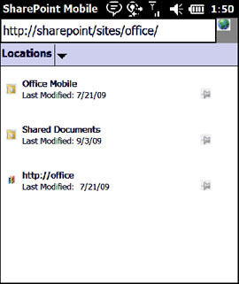 Mit Sharepoint Mobile lässt sich bald durch die Files der heimischen Rechner und Server blättern. (Archiv: Vogel Business Media)