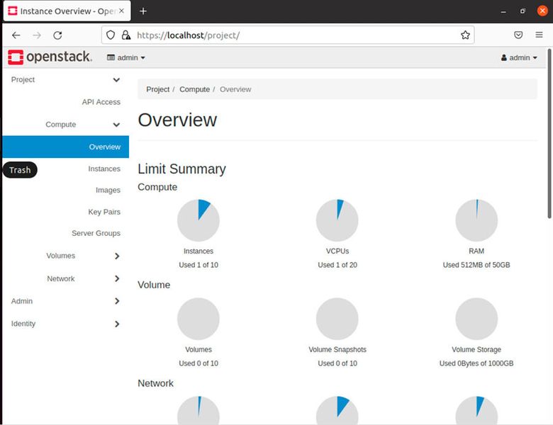 Das OpenStack-Dashboard zur Verwaltung der privaten und hybriden Cloud. (Bild: Joos)