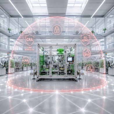 Cyber Security wird künftig zu einer technischen Eigenschaft der Maschine und fester Bestandteil der Produktverantwortung. (Bild: KI-generiert)