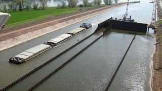 Die im Bau befindliche Niedrigwasserschleuse Magdeburg Quelle: Wasserstraßen-Neubauamt Magdeburg (Archiv: Vogel Business Media)