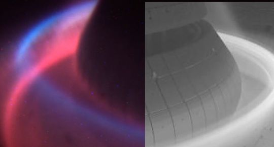 Garchinger Forscher haben einen Weg gefunden, mit dem Fusionsreaktoren kompakter und günstiger werden. Das Ganze fußt auf dem sogenannten X-Punkt-Strahler (links, der blaue Bereich), der zur Kühlung ausgenutzt werden kann. Hier mehr dazu ...(Bild:  MPI für Plasmaphysik / E. Huett, O. Pan)