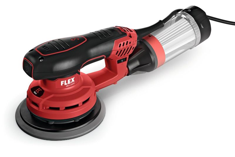 Die neu entwickelte Dust-Box mit Zyklon-Effekt ermöglicht ein staubarmes Arbeiten. (Bild: FLEX-Elektrowerkzeuge GmbH)