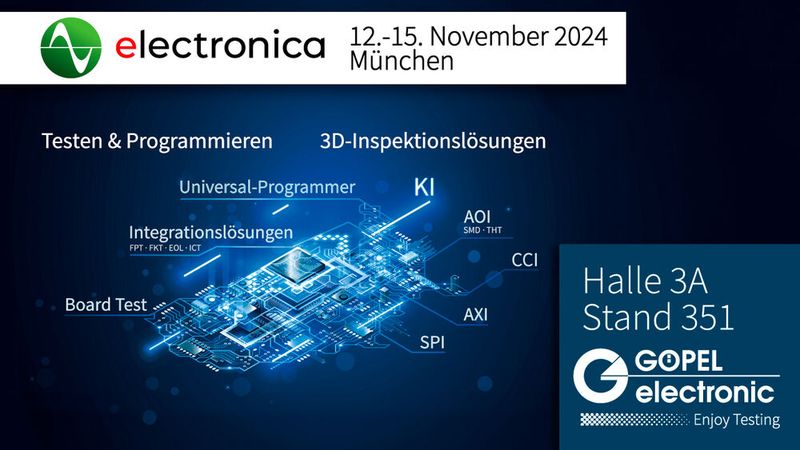 GÖPEL electronic (Halle A3, Stand 351): GÖPEL electronic stellt auf der Messe neue KI-unterstützte Lösungen für die Testabdeckung in der Elektronikfertigung vor. Der Smart Test Coverage Analyzer analysiert strukturelle Elemente und hilft, Teststrategien zu optimieren. Der FlashFOX bietet neue Features wie WLAN-Konnektivität und erhöht die Programmiergeschwindigkeit. Im Bereich Inspektion bietet die modulare Multi-Line-Plattform flexible Qualitätskontrolle von Baugruppen, die sich vielseitig konfigurieren lässt und durch das Assist-Modul den Montageprozess unterstützt. (Bild: GÖPEL)
