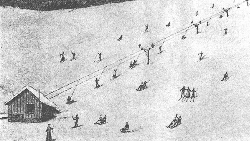 Für lungenkranke Kurgäste: Der erste Skilift wurde von einem Landwirt im Schwarzwald entwickelt und mit Wasserkraft angetrieben.