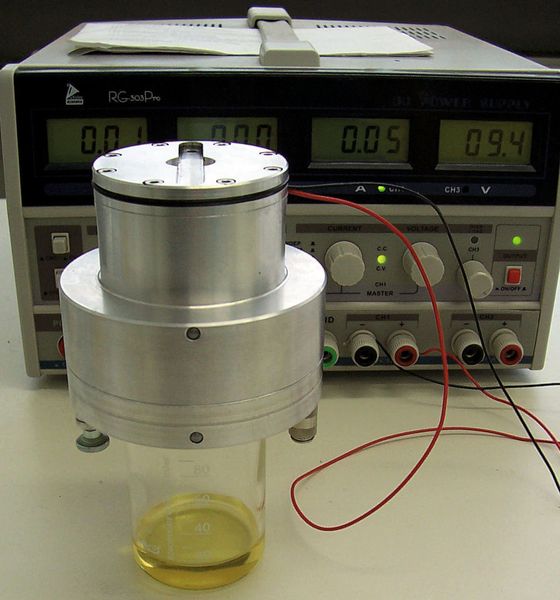 Bild 4: Messanordnung zur Erfassung des Volumenstroms der MMS-Pumpe.  (Bild: GFE)