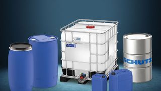 Auf der Interpack 2026 präsentiert Schütz sein umfangreiches Portfolio an spezialisierten Verpackungslösungen aus den Bereichen IBC, Kunststoff- und Stahlfässer sowie Kunststoffkanister.  (Bild: Schütz )