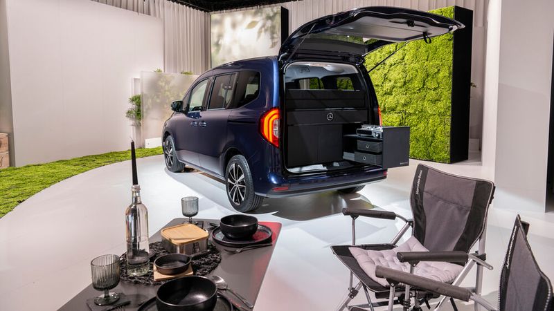 Den Mercedes EQT gibt es mit dem sogenannten Marco Polo-Modul. (Bild: Mercedes-Benz)