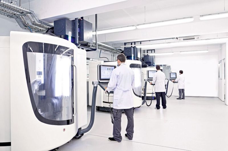 Die additiv vorgefertigten Prothesen werden auf fünfachsigen HSC-Bearbeitungszentren auf 10 µm genau fertig bearbeitet. (Phibo)