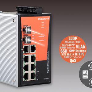 Weidmüller Managed Gigabit Ethernet Switches: Hochperformante Gigabit-Switches für Anwendungen der industriellen Kommunikation mit Gigabit-Ethernet-Ports und Fast Ethernet-Ports für Kupfer und Glasfaser.