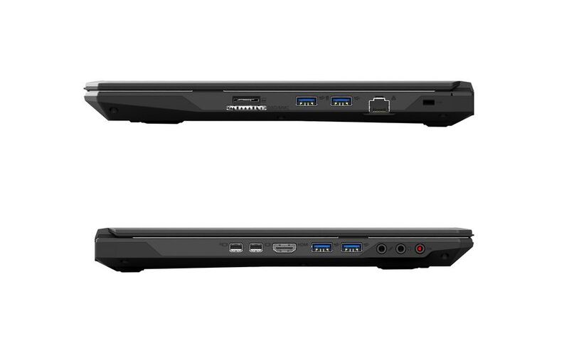 Drei Display-Anschlüsse, vier mal USB 3.0 und GBit-LAN: Das Mifcom SG4-S ist umfangreich mit Schnittstellen bestückt. (Bild: MIFcom)
