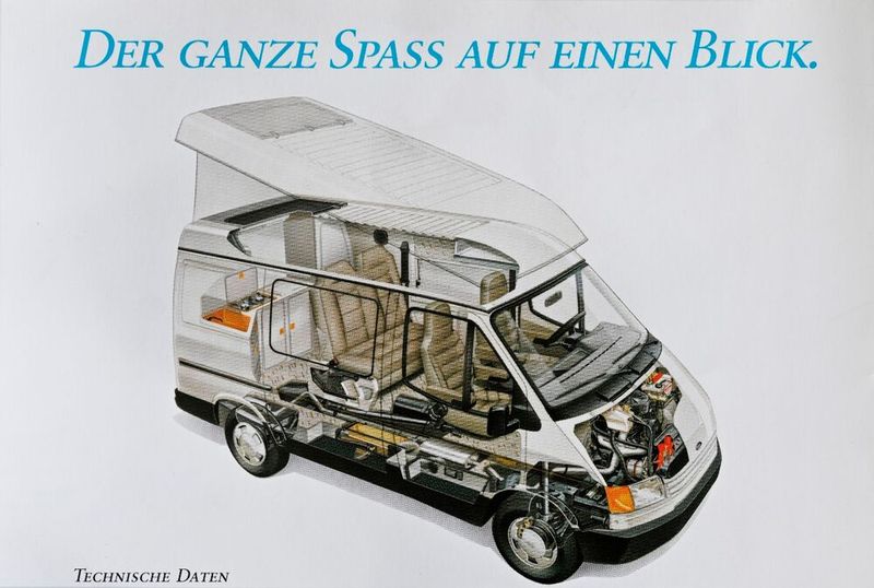 Anders als der VW-Bus bot der Transit klassische Antriebstechnik mit Frontmotor und Heckantrieb per Starrachse. Die Dieselmotoren waren robust, kannten den Begriff Laufkultur allerdings nicht mal vom Hörensagen. (Bild: Ford)
