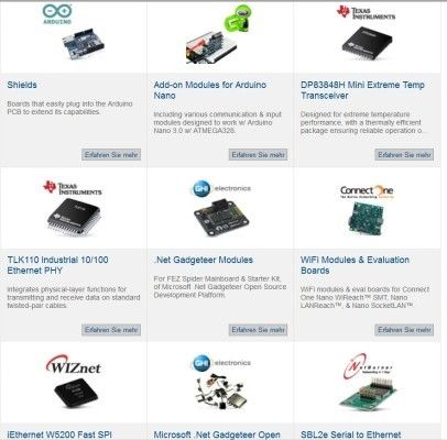 Mouser Tool-Center: Ethernet-Entwicklungstools (Bild: Mouser)