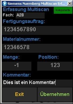 Mit einem Tippen auf dem Bildschirm wechselt er zwischen der Erfassung für einen Fertigungsauftrag und einer Komponente. (Bild: Datalogic)