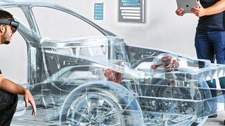 Anhand der maßstabsgetreuen Visualisierung und Interaktion mit CAD-Modellen können Ingenieure Designentwürfe schnell bewerten und prüfen. (Bild: Simon Toplak/Holo-Light)