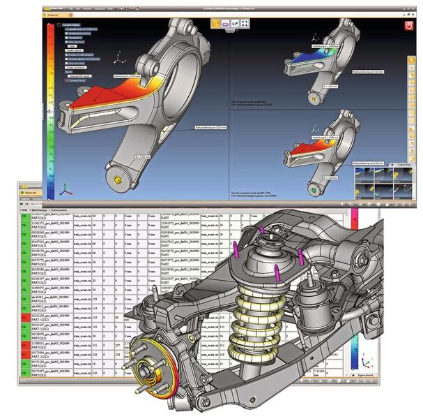 Core-Technologie hat seinen 3D-CAD-Viewer 3D_Analyzer überarbeitet: Die neue Version der Software bietet die Möglichkeit, automatisch ermittelte Geometrieunterschiede durch 3D-Anmerkungen und -Ansichten zu ergänzen und außer im systemeigenen Format nun auch im JT-, Step-242- sowie im 3D-PDF-Format abzuspeichern. (Core-Technologie)