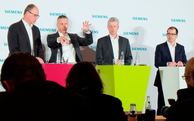 Fragerunde im Rahmen Siemens-Pressekonferenz im Vorfeld der Hannover Messe 2018 (Bild: Schreier)