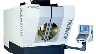 Die neue GS 1000/5-FDT von Alzmetall ist ein 5-Achs-Bearbeitungszentrum für die Fräs- und Drehbearbeitung. (Archiv: Vogel Business Media)