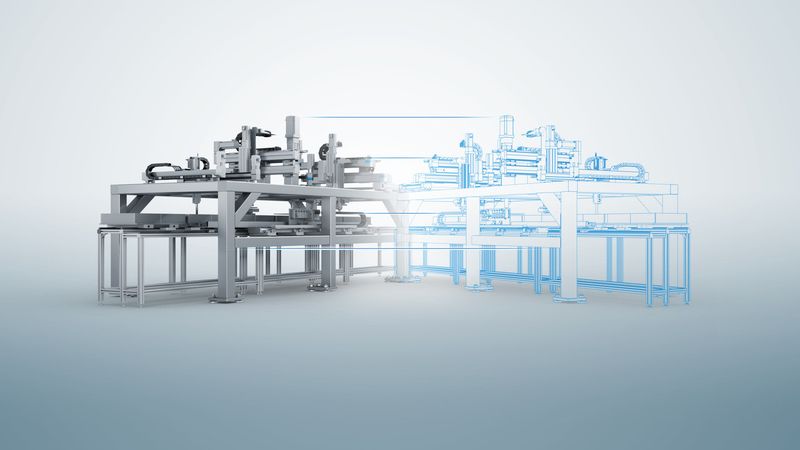 Virtuelle Modelle können helfen, Konzepte zu bewerten, Maschinenabläufe zu optimieren und Integrationsfragen bereits während der Entwicklung zu klären. (Bild:  Festo)