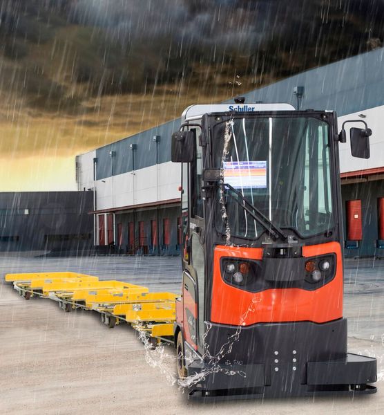 Weiterentwicklung: der autonome Routenzug als Outdoor-Lösung (Bild: Schiller Automatisierungstechnik GmbH)