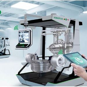 Mit der Maschine 4.0 beschreitet Schaeffler einen durchgängigen Weg in Richtung einer digitalisierten Produktion. Die erhobenen Daten werden sowohl lokal als auch in einer Schaeffler-Cloud ausgewertet, um die Ergebnisse wieder zurück an die verschiedensten Stellen vor Ort zu leiten.