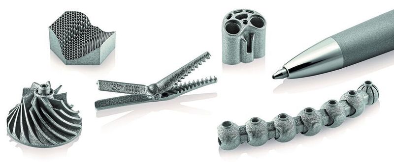 Durch den Einsatz der Mikrolasersinter-Technologie gefertigte hochpräzise Mikrobauteile aus Metall im Mikrometerbereich. (3D Micro Print)