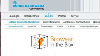 Browser in the Box (BitBox) ist ein sicherer Webbrowser, der aus einer gehärteten, virtualisierten Betriebssystemumgebung heraus gestartet wird. (Rohde & Schwarz Cybersecurity)