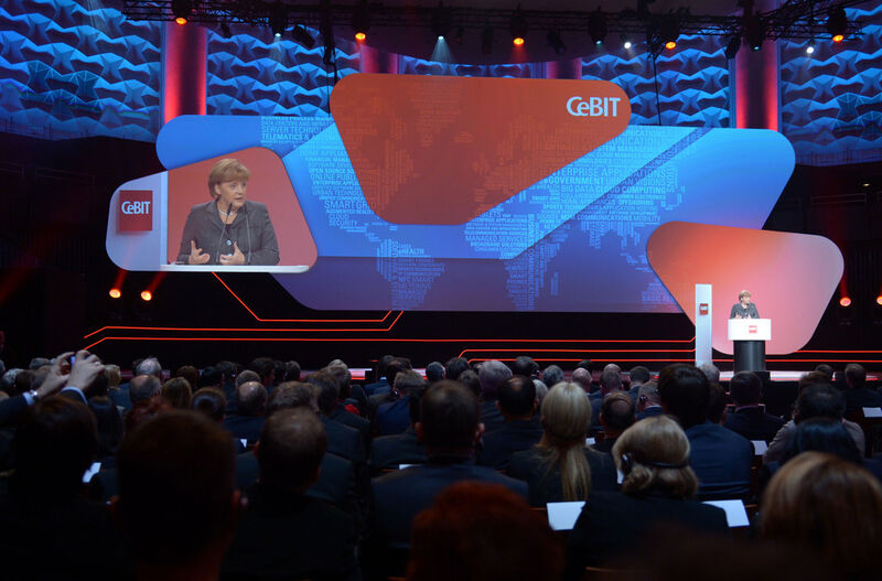 „Diese Cebit ist eine wichtige Messe um zu diskutieren, wo Wachstum, wo Jobs, wo Zukunft in Europa geschaffen werden kann“, betonte Bundeskanzlerin Angela Merkel. (Bild: Deutsche Messe)