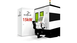 Die Laserschneidmaschine Inspire von Eagle mit 15kW Laserleistung und 6g Beschleunigung ist mit der neuen grafischer Benutzeroberfläche Eris ausgestattet.  (Eagle)