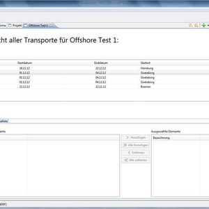Screenshot der Anwendung LOMO - Transporte im Projekt im Blick.
