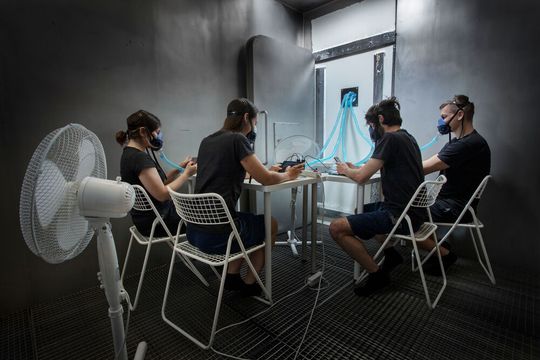 Die Experimente fanden in einer speziellen isolierten Kammer an der Technischen Universität von Dänemark statt. Die Experimente fanden in einer speziellen isolierten Kammer an der Technischen Universität von Dänemark statt.