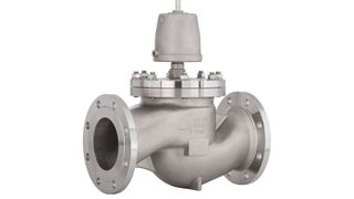 The pneumatically actuated stainless steel (1.4408, 1.4308) flange valves Type 7032 from Schubert & Salzer Control Systems are suitable for shutting off neutral and slightly aggressive liquids and gases quickly and safely.  (Source: Schubert & Salzer Control Systems)