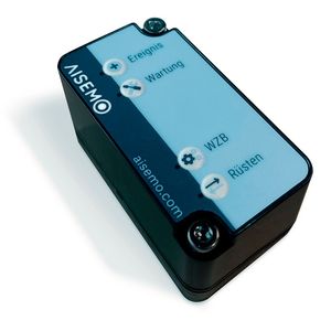 Das System „Aisema Analytics“ besteht aus Bluetooth-Sensor, Tablet und Edge-Gateway. Wenn eine Spritzgießmaschine allmählich Probleme bekommt, erkennt diese Kombination das im Vorfeld. Der Anwender kann dann rechtzeitig gegensteuern.(Bild:  Aisemo)