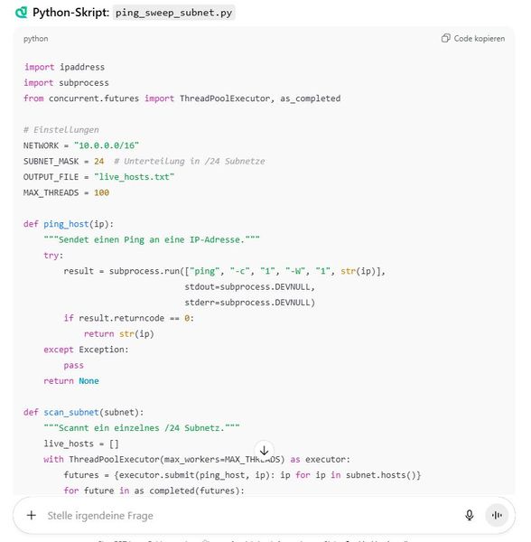 Auch beim Erstellen von Skripten unterstützen KaliGPTs. (Bild: Joos)