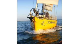 Mit dem Forschungsschiff „Aldebaran“ nahmen die Wissenschaftler Sedimentproben aus norddeutschen Gewässern. (Ausschnitt) (© Aldebaran)