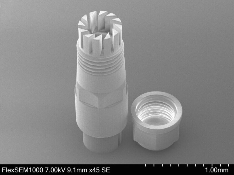 Mit dem Material Up-Thermo kann der Mikro-3D-Druck erstmals die speziellen Anforderungen der Elektroindustrie erfüllen. 