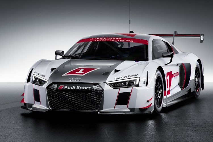 Der neue R8 LMS soll durch ein ausgetüfteltes Aerodynamik- und Sicherheitspaket überzeugen.  (Foto: Audi)