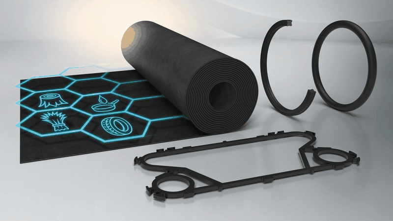 Trelleborg bringt zwei neue EPDM-Typen auf den Markt, die einen um bis zu 55 % geringeren CO₂-Fußabdruck (PCF) aufweisen und sich ideal für die Herstellung von O-Ringen, Dichtungen und kundenspezifischen Produkten eignen.(Bild:  Trelleborg Sealing Solutions)