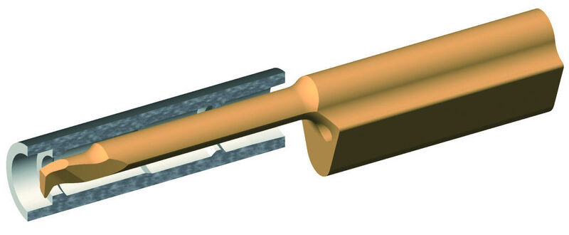 Das enorm vielseitige System Supermini: Ausdrehen >  Ø 0,2 mm, Einstechen >Ø  2 mm, Gewindeschneiden > Ø 3 mm, Fasen > Ø 5 mm, Vorstechen > Ø 5 mm sowie Nutstossen > Ø 6 mm.  (Bild: Horn)