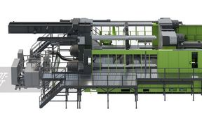 Engel hat es unter anderem geschafft, sein Clearmelt-System für die direkte Beschichtung von Kunststoffteilen mit Polyurethan (PUR) in der Spritzgießmaschine deutlich kompakter zu machen. Aber es gibt noch mehr Neues darüber zu berichten ... (Bild: Engel)