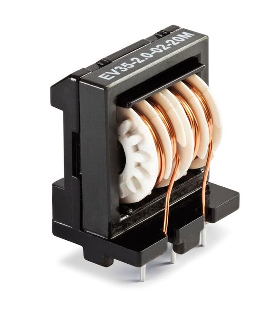 This image shows a choke coil.(Source:  Common mode choke 2A with 20mH inductance /Holger Urban / CC BY-SA 4.0)