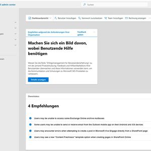 Das Microsoft 365 Admin Center wird vermutlich eher kein Bestandteil von Microsoft 365 Local.(Bild:  Joos | Microsoft)